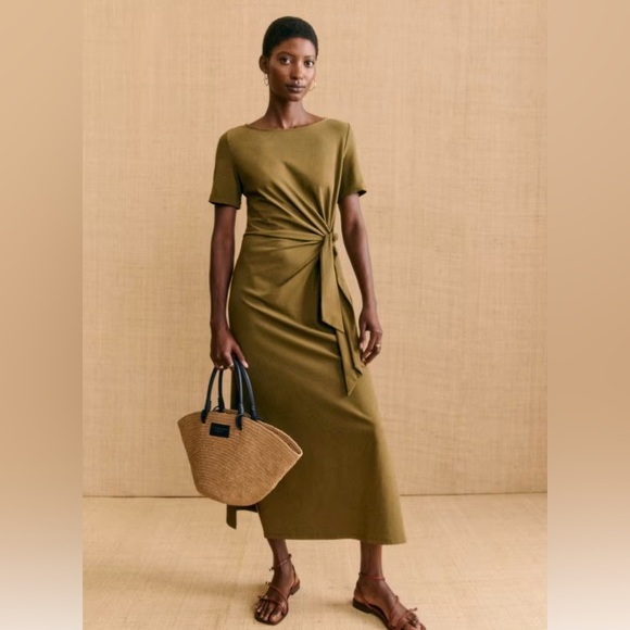 Sezane Dresses & Skirts - Sezane Pippa Olive Green Midi Dress